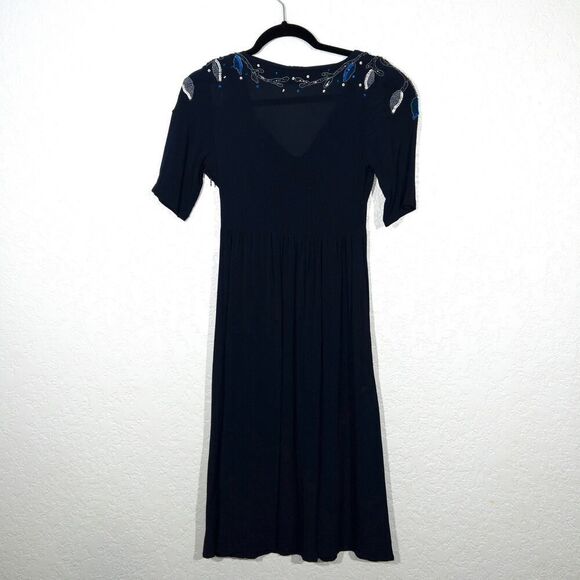 ASOS Navy Blue Sequin Neckline Midi Dress‎ Size 6 - Picture 6 of 7